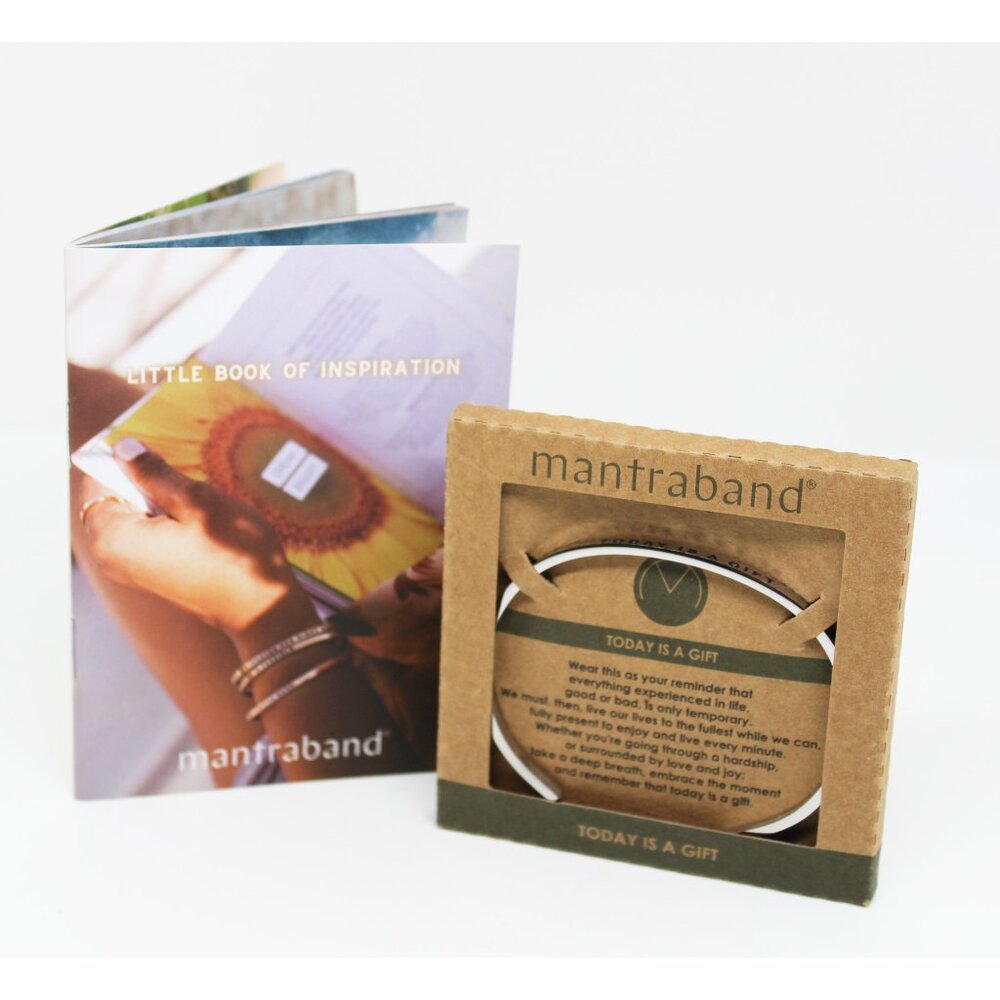 NEW Silver MantraBand- "Today is a gift" with booklet